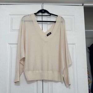 Express Soft Beige V-Neck Sweater